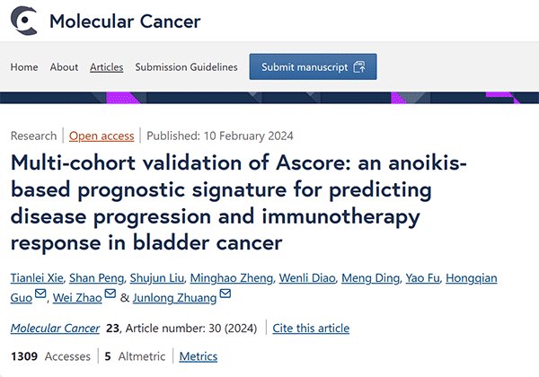 Multi-cohort validation of Ascore: an anoikis-based prognostic signature for predicting disease progression and immunotherapy response in bladder cancer